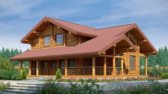 Проект дома из рубленного бревна «Рахманиново»