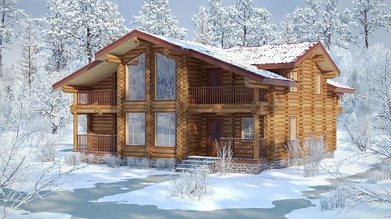 Проект дома из бревна «Амстердам»
