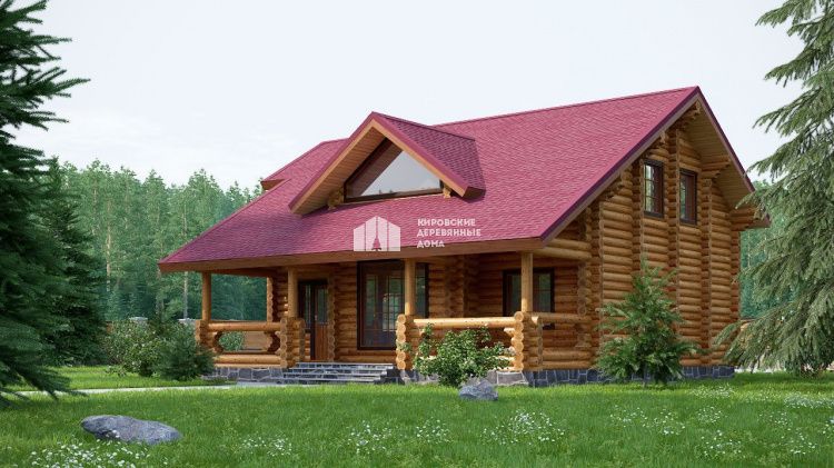 Проект дома из оцилиндрованного бревна «Карелия»