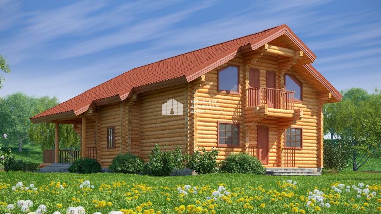 Проект дома из рубленного бревна «Роман»