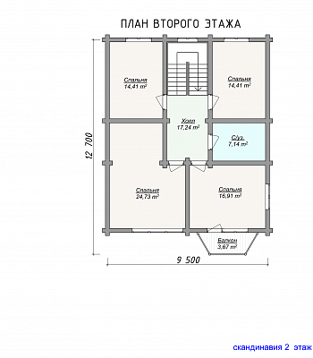 Проект дома из оцилиндрованного бревна "Скандинавия"