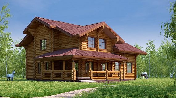 Проект дома из оцилиндрованного бревна «Дух леса»