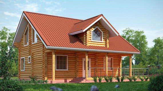 Проект дома из рубленного бревна «Березка»