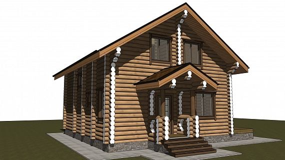 Проект дома из оцилиндрованного бревна «Климовка»