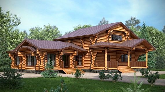 Проект дома из рубленного бревна «СПА Вечерний Меркурий»