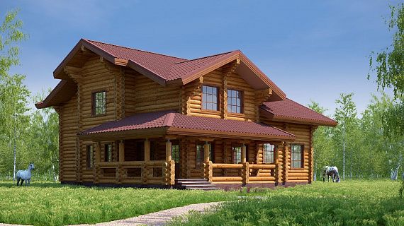 Проект дома из бревна «Дух леса»