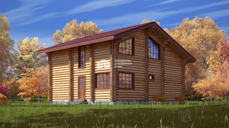 Проект дома из оцилиндрованного бревна «Бостон»