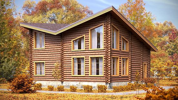 Проект дома из оцилиндрованного бревна «Успенские усадьбы»