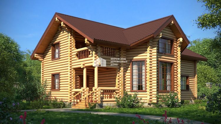 Проект дома из оцилиндрованного бревна «Васнецово»