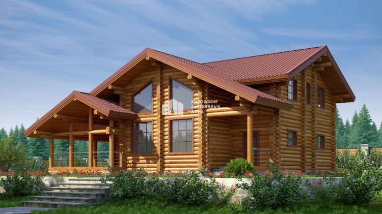 Проект дома из рубленного бревна «Рахманиново»