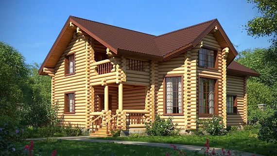 Проект дома из рубленного бревна «Васнецово»