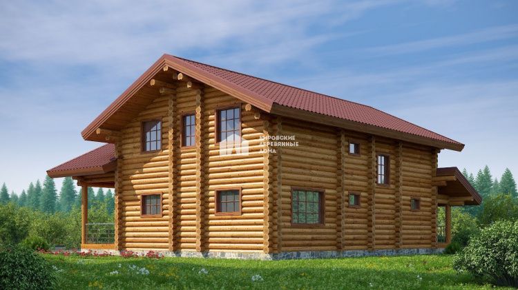 Проект дома из оцилиндрованного бревна «Рахманиново»