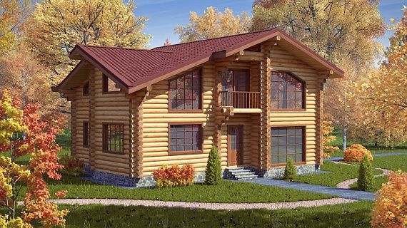 Проект дома из рубленного бревна «Бостон»