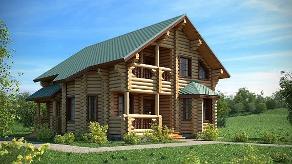 Проект дома из рубленного бревна «Кедровая опушка»