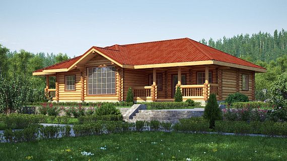Проект дома из оцилиндрованного бревна «Пески»