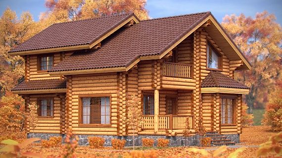 Проект дома из рубленного бревна «Лазурная обь»